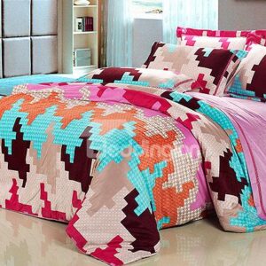 Unique Puzzle Pattern 4-Piece Flannel Duvet Cover Sets