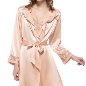 Luxury Skin Color Mulberry Silk Robe Set