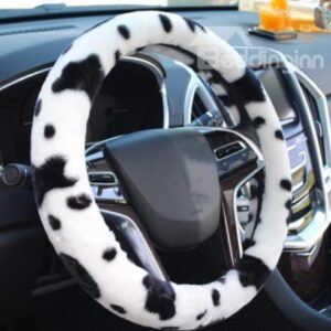 Super Lovely Warm and Comfortable Cow Stripes Pattern Steering Wheel Covers