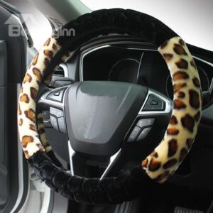 Super Lovely and Modern Leopard and Solid Color Pattern Steering Wheel Covers