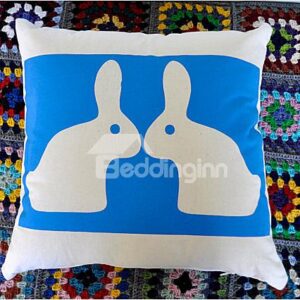 Couple Snow White Rabbit Showing Love Super Romantic Throw Pillow