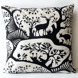 Special Design Deer Walking in the Forest Pattern Throw Pillow