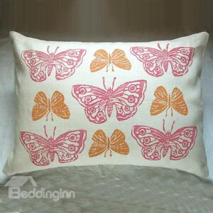 Lovely Beautiful Nine Butterfly Pattern Soft and Comfortable Throw Pillow