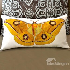 Big Yellow Butterfly Pattern Super Soft Throw Pillow