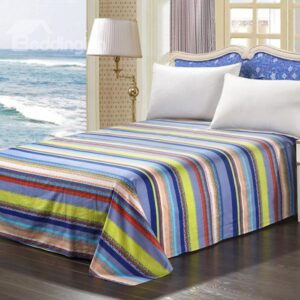 Super Beautiful Bright Colors Stripes Pattern 100% Cotton Stripe Sheet