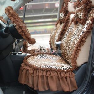 Fashion Sexy Solid Leopard Pattern Lace Border Car Seat Cover