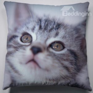 Fashion Creative Daze Gray Cat Pattern Throw Pillow