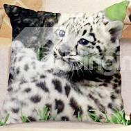 Black Dots White Little Playing Leopard Throw Pillow