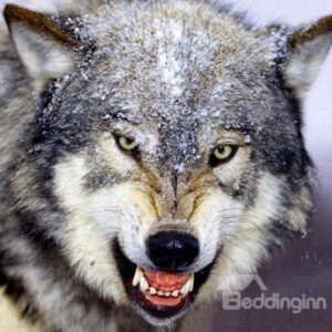 Fierce Wolf Face Pattern Super Soft and Comfortable Throw Pillow
