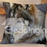 Glancing Side Way Wolf Pattern Comfortable Throw Pillow