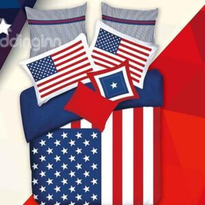 Unique National Flag Print 4-Piece Cotton Duvet Cover Sets