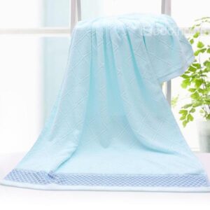 Plush Comfy Full Cotton Plaid Bath Towel