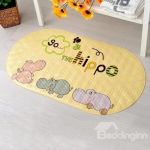 Lovely Cartoon Sea Horse Print Bath Rug