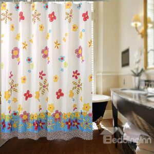 New Arrival Adorable Graceful Floral Print Shower Curtain