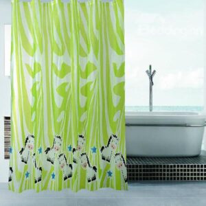 Cute Cartoon Horse Pattern Graceful Shower Curtain