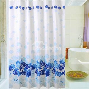 Elegant Beautiful Blue Petal Print Shower Curtain