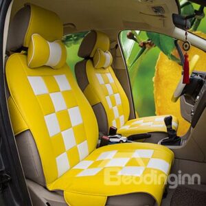 Fashion Shining Bright Color Pattern White Squares Soft Car Seat Cover