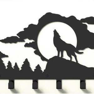 Stylish Cool Frost Wolf Image Coat Hook