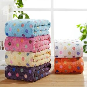 Comfy Colorful Dots Style Cotton Bath Towel