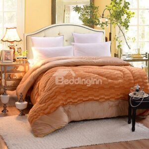 Thick Short Plush Solid Color Pattern Ultra Warm Quilt