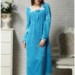 Lovely And Cozy Blue Velvet Winter Nightgown