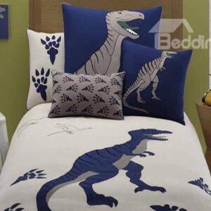Dinosaur Embroiderys 3-Piece Cotton Duvet Cover Sets