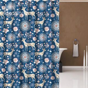 Unique Adorable Deer Print Polyester Shower Curtain