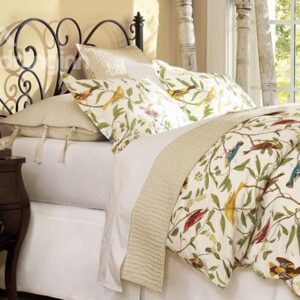 Very Soft Country Spring Birds and Flower Print 4-Piece Cotton Duvet Cover Sets