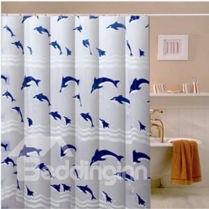Environmental Lovely Jumping Dolphin Print Shower Curtain