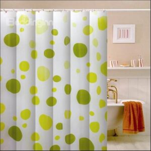 Wonderful Graceful Bright Green Circle Print Shower Curtain