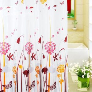 Romantic Dandelion Butterfly Print Polyester Shower Curtain