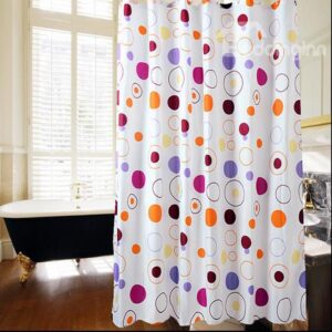 Lovely Fashion Colorful Circle Print Polyester Shower Curtain
