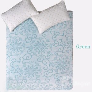 Carving Peony Flowers Pattern Thick Flannel Soft Sheet Blanket