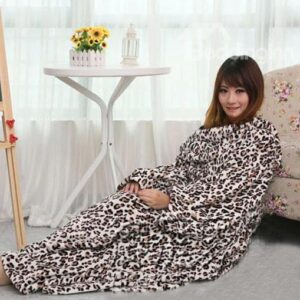 Ultra Soft and Comfortable Leopard Sleeved Useful Blanket