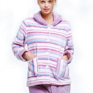 Comfy Flannel Straps Buttoned Women Pajamas Set