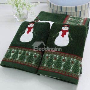 Cheery Christmas Snowman Soft Cotton 3-piece Towel