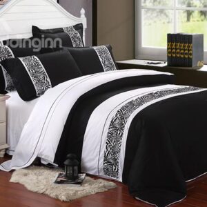 Modern Zebra Pattern 4-Piece Cotton Duvet Cover Sets
