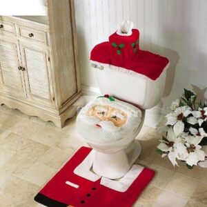 Santa Claus 3-piece Toilet Seat Cover and Rug Set