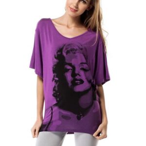 Sexy Purple Modal Cotton Marilyn Monroe Lose Fit Pajama Set