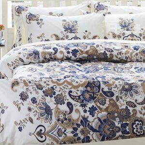 Top Class Beautiful Floral Print 4-Piece Natural Egypt Long-Staple Cotton Duvet Cover Sets