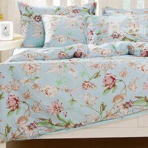 Alluring Beautiful Floral Pattern 4-Piece Natural Cotton Duvet Cover Sets