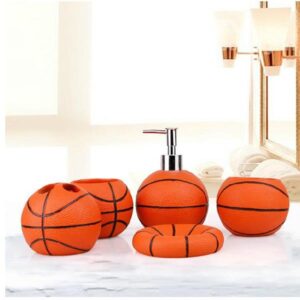 Unique Fashion Basketball Image 5-piece Bathroom Accessories