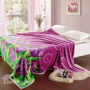 Amazing Beautiful Violet Pattern Ultra Comfortable Coral Blanket