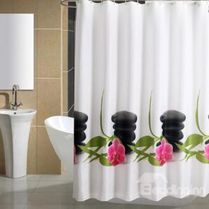 Graceful Fashion Stone Orchid High Quality Shower Curtain