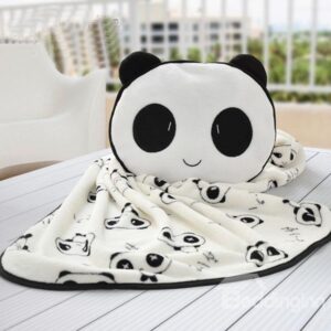 Creative Cute and Lovely Panda Pattern Dual Use Throw Pillow and Blanket
