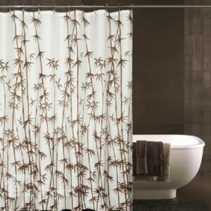 Graceful Concise Bamboo Grove Polyester Shower Curtain