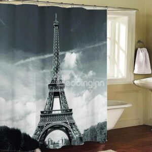 Chic Unique Eiffel Tower Dacron Shower Curtain