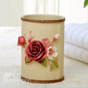 Elegant Contemporary Blooming Peony Round Tooth Cup