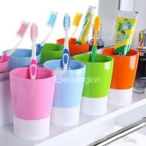 Hot Selling Fashion Concise Joint-color Plastic Tooth Mug