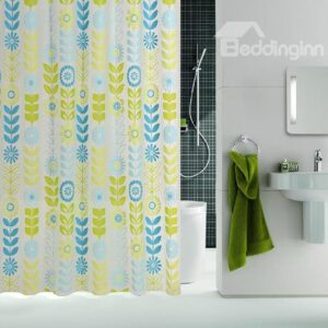 Fancy Vigorous Graceful Sunflower Green Shower Curtain